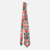 Decoratieve rode bloemen stropdas (Achterkant)