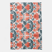 Decoratieve rode bloemen theedoek (Verticaal)