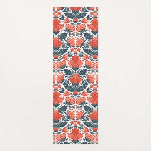 Decoratieve rode bloemen yogamat (Voorkant)