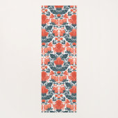 Decoratieve rode bloemen yogamat (Achterkant)