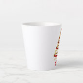 Decoratieve rode en gouden kerstboom latte mok (Voorkant)