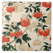 Decoratieve rode en witte bessen ontwerp tegeltje (Voorkant)