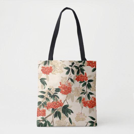 Decoratieve rode en witte bessen ontwerp tote bag (Voorkant)