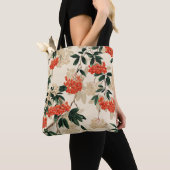 Decoratieve rode en witte bessen ontwerp tote bag (Dichtbij)