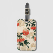 Decoratieve rode en witte bessen patroon bagagelabel (Voorkant (verticaal))
