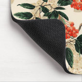 Decoratieve rode en witte bessen patroon muismat (Hoek)