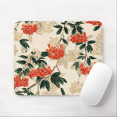 Decoratieve rode en witte bessen patroon muismat (Met muis)