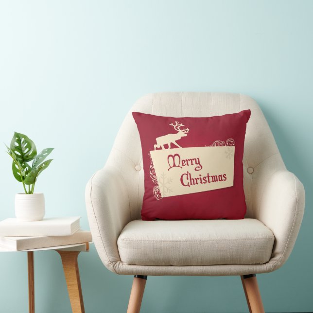 Decoratieve rode en witte kerstboom kussen (Stoel)