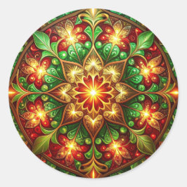 Decoratieve rode groene feestdag sticker