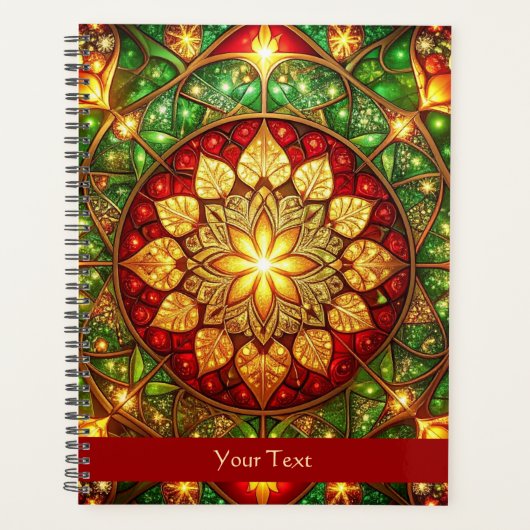 Decoratieve Rode Groene Feestdagen Planner (Voorkant)