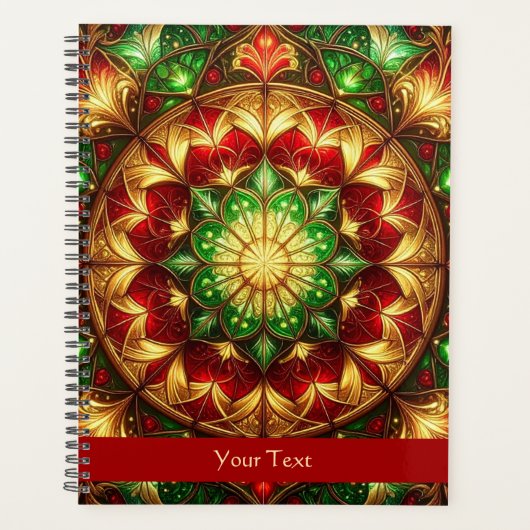 Decoratieve Rode Groene Feestdagen Planner (Voorkant)