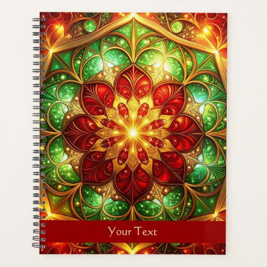 Decoratieve Rode Groene Feestdagen Planner (Voorkant)