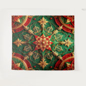Decoratieve rode groene feestelijke achtergrond wandkleed (Voorkant (horizontaal))