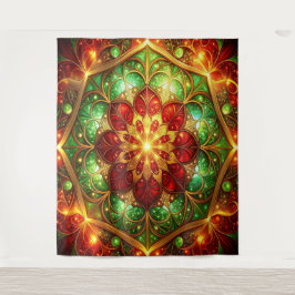 Decoratieve rode groene feestelijke achtergrond wandkleed