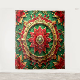 Decoratieve rode groene feestelijke achtergrond wandkleed