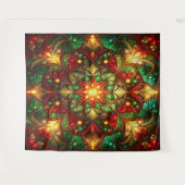 Decoratieve rode groene feestelijke achtergrond wandkleed (Voorkant (horizontaal))