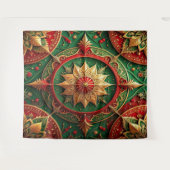 Decoratieve rode groene feestelijke achtergrond wandkleed (Voorkant (horizontaal))