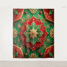 Decoratieve rode groene feestelijke achtergrond wandkleed