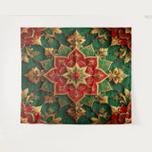 Decoratieve rode groene feestelijke achtergrond wandkleed (Voorkant (horizontaal))