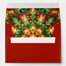 Decoratieve rode groene feestelijke envelop