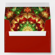 Decoratieve rode groene feestelijke envelop