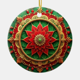 Decoratieve rode groene feestelijke kerstversierin keramisch ornament