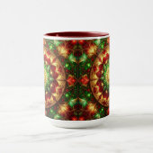 Decoratieve rode groene feestelijke mok (Midden)
