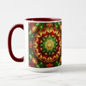 Decoratieve rode groene feestelijke mok (Links)