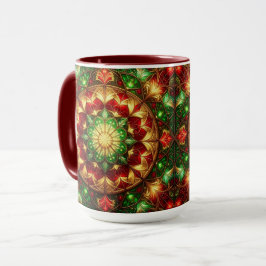 Decoratieve rode groene feestelijke mok
