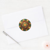 Decoratieve rode groene feeststicker ronde sticker (Envelop)
