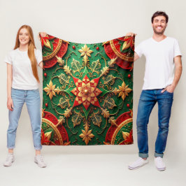 Decoratieve rode groene fleece deken