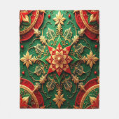 Decoratieve rode groene fleece deken (Voorkant)