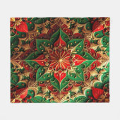 Decoratieve rode groene fleece deken (Voorkant (Horizontaal))