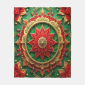 Decoratieve rode groene fleece deken (Voorkant)