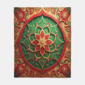 Decoratieve rode groene fleece deken (Voorkant)