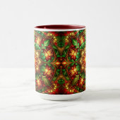 Decoratieve rode groene kerstbeker mok (Midden)