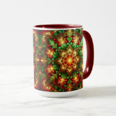 Decoratieve rode groene kerstbeker mok (Voorkant rechts)