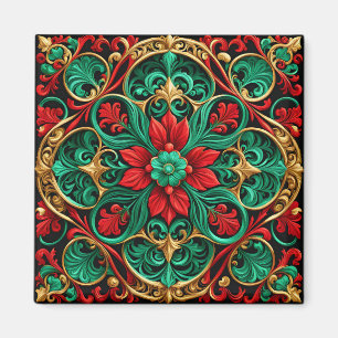 Decoratieve rode groene kerstmagneet magneet