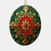 Decoratieve rode groene kerstversiering keramisch ornament (Rechts)