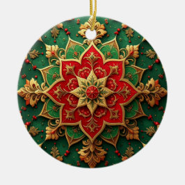Decoratieve rode groene kerstversiering keramisch ornament