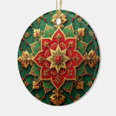 Decoratieve rode groene kerstversiering keramisch ornament (Links)