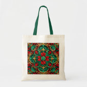 Decoratieve rode groene vakantie Canvas tas (Voorkant)