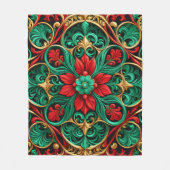 Decoratieve rode groene vakantie fleece deken (Voorkant)