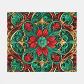Decoratieve rode groene vakantie fleece deken (Voorkant (Horizontaal))