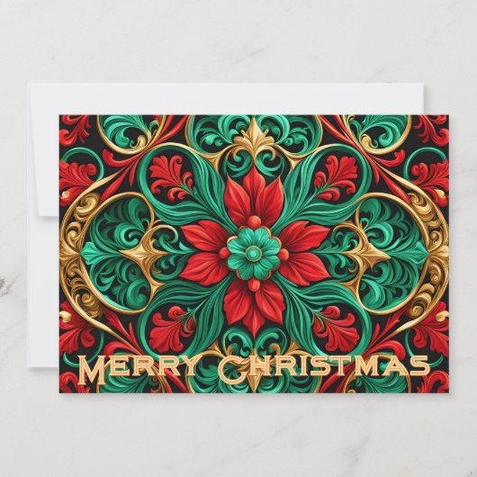 Decoratieve rode groene vakantie Kaart (Voorkant)
