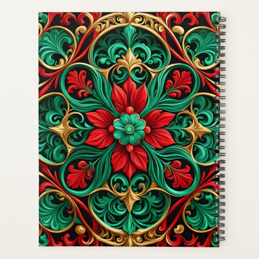 Decoratieve rode groene vakantie planner (Achterkant)