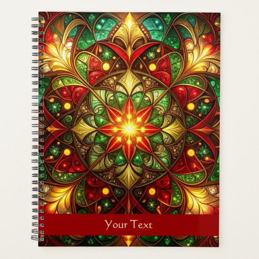 Decoratieve Rode Groene Vakantie Planner (Voorkant)