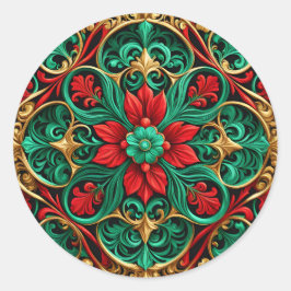 Decoratieve rode groene vakantie Sticker
