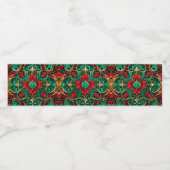 Decoratieve rode groene vakantie waterfles etiket (Enkel label)