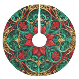 Decoratieve rode groene vakantiestoomrok kerstboom rok